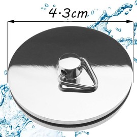 Armastuse Drain Stopper, 2 PCS Stainless Steel Sink Stopper Drain Plug with Pull Ring for Bathtub, Kitchen, Bathroom and Laundry Sink