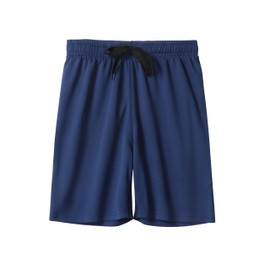 DaniChins Boys Loose Athletic Moisture Wicking Shorts Performance Mesh Shorts, Navy/Dk.Grey, 12