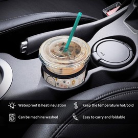 AUEKLLW 3 Pack Reusable Neoprene Insulator Sleeve for Iced Coffee Cups, Funny Coffee Cup Sleeves for 16-32oz Coffee cups, Cute Drink Sleeve for Cold Hot Beverages Boho Rainbow