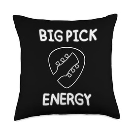 Guitar Pick Energy Guitar Apparel Pick Energy Funny Guitar Musician Music Guitarist Throw Pillow, 18x18, Multicolor