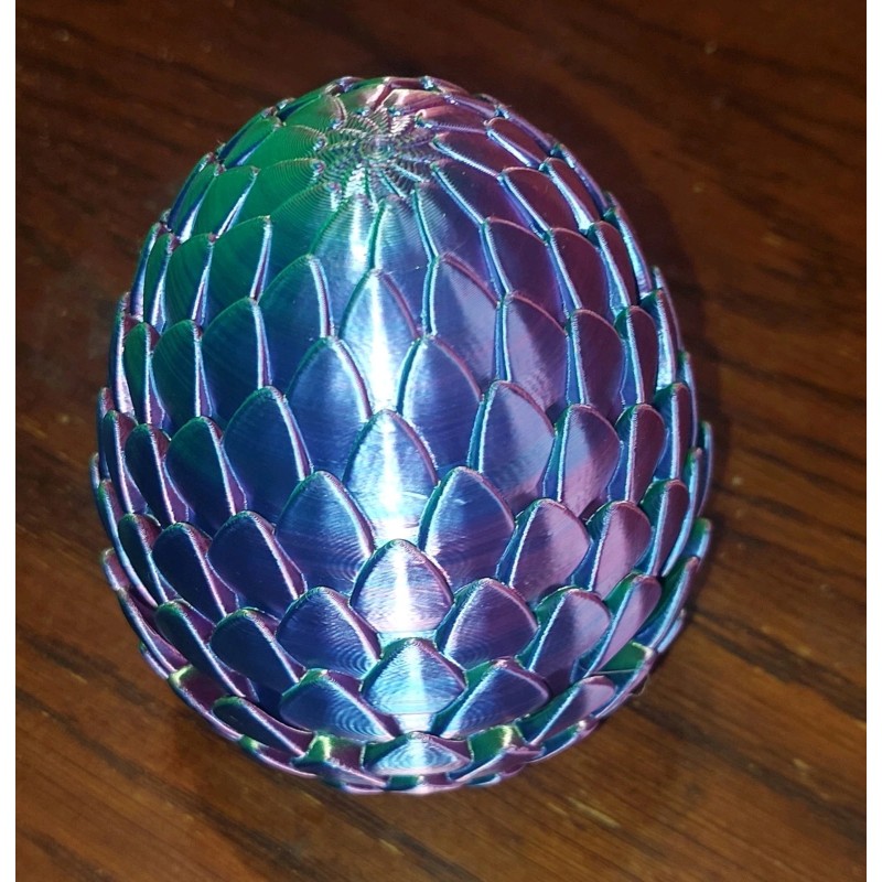 3D Printed Dragon Eggs with Dragon Inside, Articulated Crystal Dragon