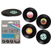 makio Coaster Set of 4 Round Wooden Coasters in Black
