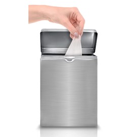 Alpine Sanitary Napkin Receptacle – Wall Mounted Tampon Holder For Bathroom Provides Clean & Odor-Free Restroom for Home, Office & Public Restrooms (Stainless steel)