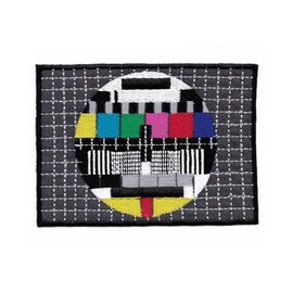 Test Image TV Embroidered Patch for Iron-On or Sew On Clothes Embroidered Iron-On Patch Applique Retro Vintage Patch Size 11 x 8 cm
