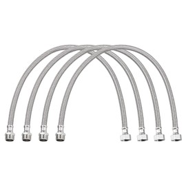 uxcell 20 Inch Long Faucet Supply Line Connector, 4pcs G1/2 Female Compression Thread x G1/2 Male Connector Straight Thread 304 Stainless Steel Water Supply Hose Line