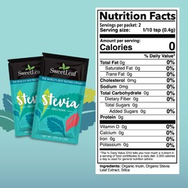 SweetLeaf Stevia Powder Packets - Zero Calorie Sweetener with Stevia Leaf Extract, No Artificial Sweetener Additive, Sugar Free, Keto Friendly, Non GMO, Gluten Free - 70 Packets (Pack of 2)