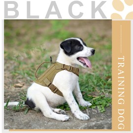 Tactical Puppy Vest Harness, Adjustable Military Vests for Small Dogs Outdoor Training Puppy Harnesses with Handle