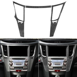 NVCNX Real Carbon Fiber Car Interior Accessories Compatible with Subaru Legacy Outback 2010 2011 2012 2013 2014 2.5i 3.6R Premium Limited Dash Infotainment System Panel Cover Trim Decal Black 3PCs