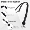 DELSWIN Badge Holder with Retractable Lanyard, PU Leather ID Badge