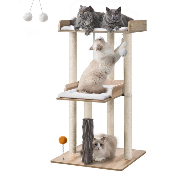 FourFurPets Modern Cat Tree for Large Cat, 43.7" Cat Tree