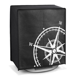 kwmobile Case Compatible with Thermomix TM5 / TM6 - Food Processor Cover - White / Black Compass Vintage