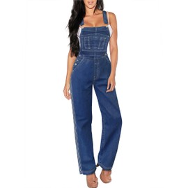 Hybrid & Company Women's Comfortable Stretch Casual Jumpsuit Demin Pants Overalls PVJ6032 MEDIUM WAS M