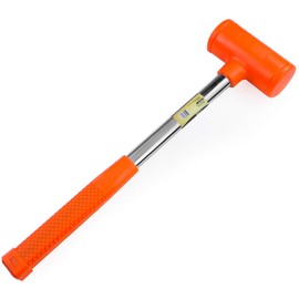 Stark USA 6-Pounds Dead Blow Hammer 6-lbs with Non-Slip Unibody Molded | Checkered Grip | Spark and Rebound Resistant, Orange