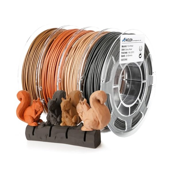 AMOLEN AMOLEN Wood PLA Filament Bundle 3D Printer Filament Wood