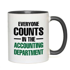 Bubble Hugs Accountant 2Tone Black Mug 11oz - Everyone Counts In - Accounting Department CPA Finance Advisor Data Analyst Worksheet Corporate Banker Funds Management
