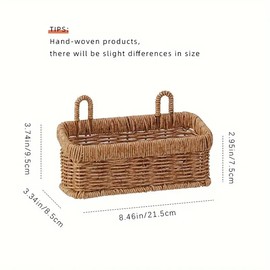 AIMALL Multi-Purpose Plastic Rattan Hanging Storage Basket, Versatile for Kitchen Garlic, Onion Storage and Living Room Decor, Sturdy Iron Frame Weave, Small/Large - No Assembly Required