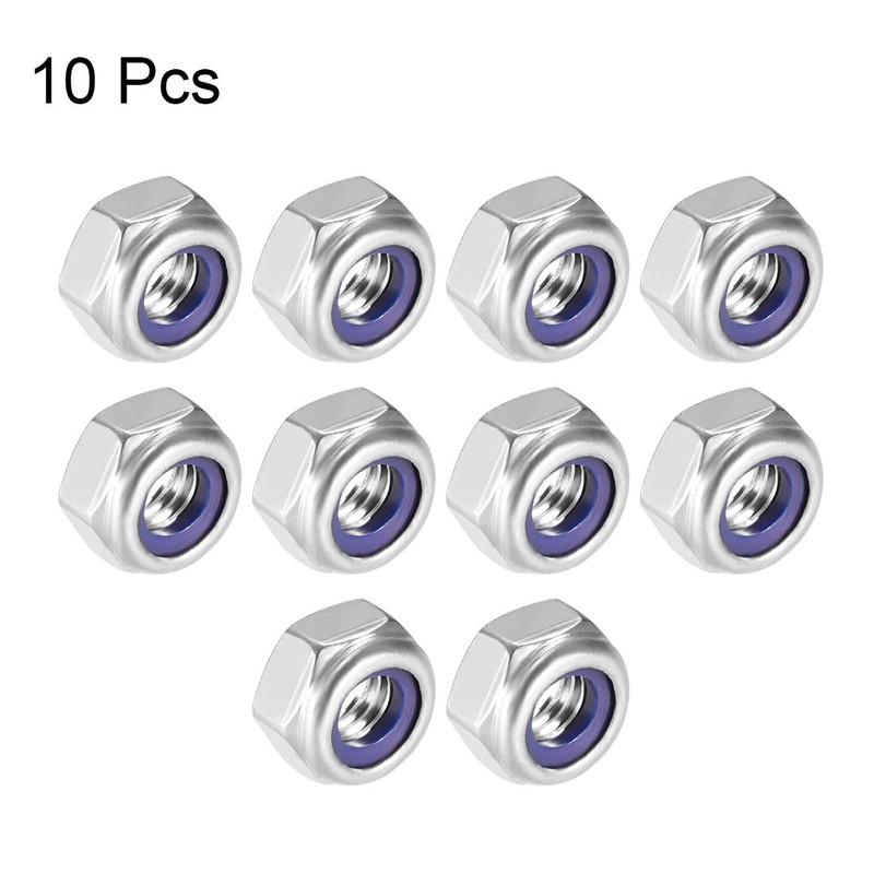 sourcing map Hex Lock Nuts - M6 x 1mm 316