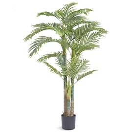 VEVOR Árbol Artificial 1981 mm Planta Artificial PE Palma de Caña Dorada Árbol Verde Falso con Maceta 203x175 mm Decoración de Plantas Falsas para... 