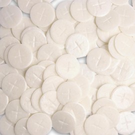 Altar Bread 1 1/8" White Cross Design 100 Communion Hosts