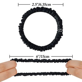 YINKE Hair Tie, Silk Hair Elastic, No Trace Hair Tie, Hair Tie, Hair Ring, Hair Bundle, Stylish, Adult, Simple, High Elastic, Simple, Set of 3 (Black)