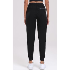 Oalka Women's Cargo Hiking Pants Lightweight Travel Pockets Joggers Quick Dry Black XS