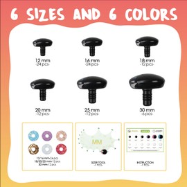 MUCUNNIA 180 Pcs 3D Moon Mermaid Safety Eyes for Amigurumi with Washers 12-30mm Trapezoid Glitter Safety Eyes for Crochet Animals Doll Eyes for Crocheting Stuffed Animal Eyes for DIY Christmas Decorat