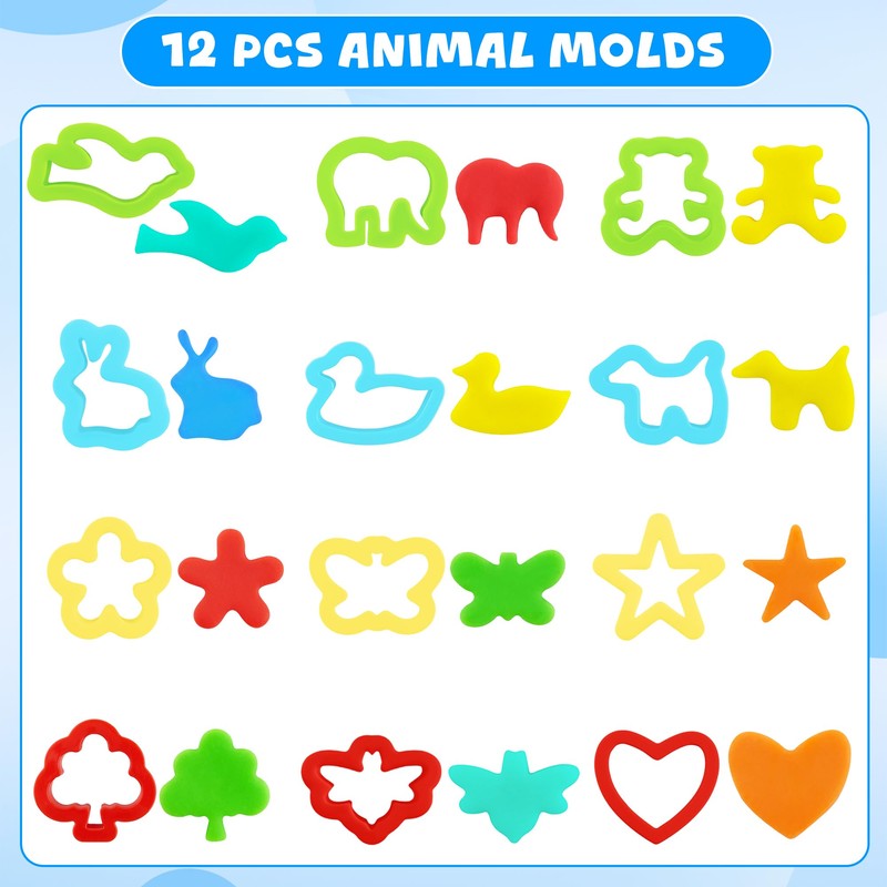 Oun Nana Dough Tools Set for Kids 20 PCS Dough