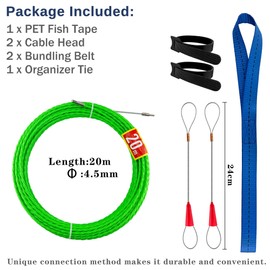 Retractable Spring 20 m, Diameter 4.5 mm - Cable Retraction Aid with Retractable Spring, Retractable Spiral, Pull Wire, Retractable Spring for Cables and Electrical Installations
