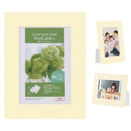 Hakuba AMZMCPS-PCCR 4977187003789 Paper Photo Frame, Color Paper Stand, AZ Postcard (KG) Size, Cream, Supports Both Tabletops and Walls, Transparent Sheet Included
