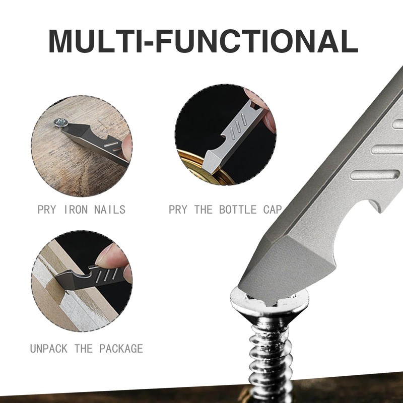 Titanium EDC Pry Bar with Bottle Opener Function, Mini Upgraded