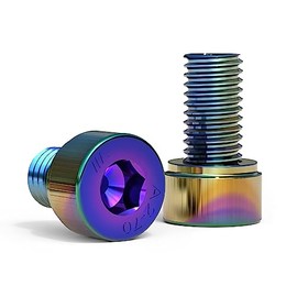 Cap Bolts M6 x 20 mm P1.0 Motorcycle Supplies, Cap Bolts, Hex Hole Button Bolts, 304 Stainless Steel, Electroplating Color, Universal