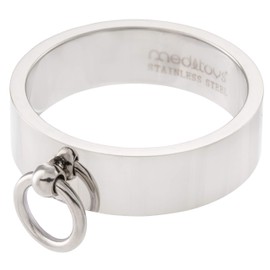 meditoys - 'Ring of O' in stainless steel (high polished), finger ring for men and women, Precious metal, No Gemstone