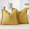 OTOSTAR Set of 2 Linen Fringe Decorative Throw Pillow Covers