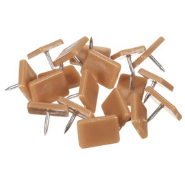 sourcing map 12 Pcs Drawer Guide Brackets, 0.67" x 0.47" Plastic Drawer Track Furniture Replacement Part, Slides Guides Bracket for Dressers Hutches, and Drawer Systems, Brown