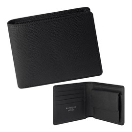 SA02 Genuine Leather Mini Wallet, Italian Leather, Bifold Wallet, Thin, Small Wallet, Slim, Compact, Card Case, Women's, Men's, Coin Purse, Simple, Bifold Wallet, Black