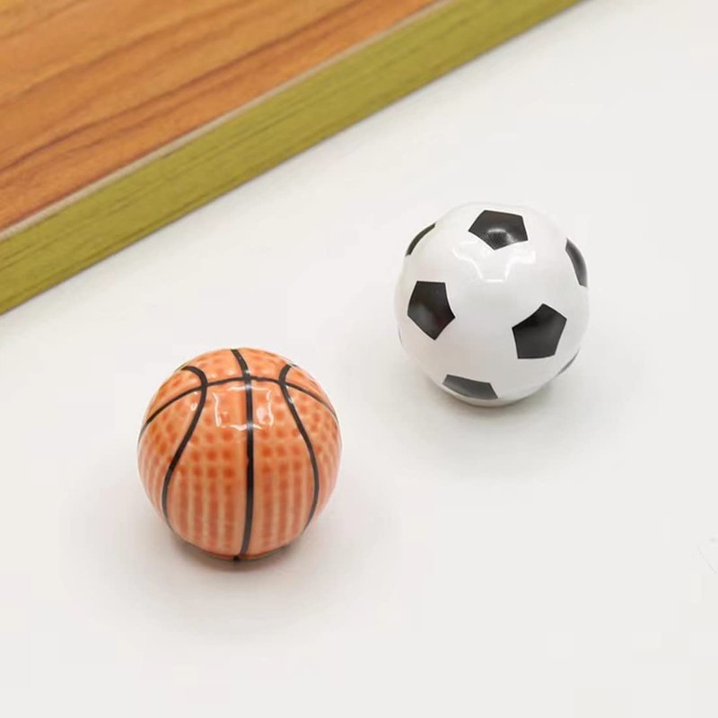 Wannianmu 4Pack Basketball Shape Drawer Knobs, Decorative Basketball Cabinet Knobs