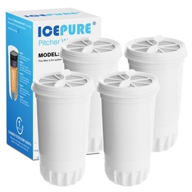 ICEPURE NSF53 6-Stage Pitcher Water Filter Replacement for Zero Pitchers ZR-017, ZR-001, ZR-003, ZR-004, ZR-006, ZR-008, ZR-012, ZR-600,0-TDS 4PACK