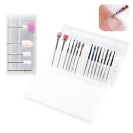 Nail Drill Bits Set, 23 Pcs Drill Bits for Nails, Ceramic Nail Drills Bit Sets Cuticle Remover Bit 3/32 Inch Ceramic Drills for Manicure Pedicure Salon Home