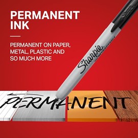 Sharpie 32707 Marcadores permanentes retráctiles, Fine Point, Negro, 12-Count