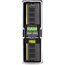NEMIX RAM 48GB (1X48GB) DDR5 5600MHZ PC5-44800 2Rx8 1.1V CL46 288-PIN Non-ECC Unbuffered UDIMM Desktop PC Memory Compatible with ASUS ROG Strix Z790-A Gaming WiFi II AI PC Motherboard