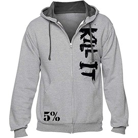 5% Nutrition Rich Piana Men's Athletic Hoodie #211 (Medium, Gray Kill It)