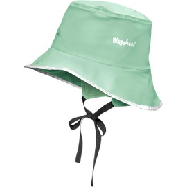 Playshoes Unisex Rain Hat Southwester Rain Hat, green fleece lining