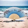 Starlet24 Foldable Bamboo Hand Fan Folding Fan with Tassel Fan