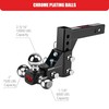 TYT Adjustable Trailer Hitch Ball Mount, Tri-Ball (1-7/8'' X 2''