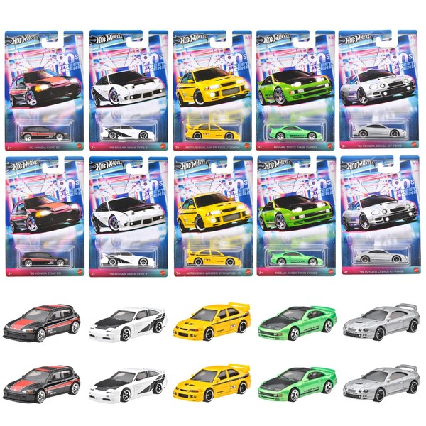 Hot Wheels 987K-GDG44 Themed Automotive Assortment - 90's Street Scene,