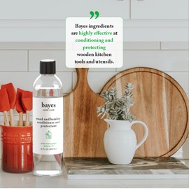 Bayes Food Grade Mineral Oil for Cutting Board - Mineral Oil Food Grade for Bamboo, Teak & Wood Conditioner and Protectant - Cutting Board Oil Food Grade Formula - Wood Oil for Cutting Board - 8 oz