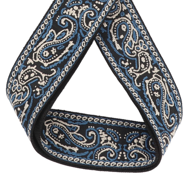 Electric Guitar Strap Adjustable Nylon Embroidered Shoulder Strap with Non