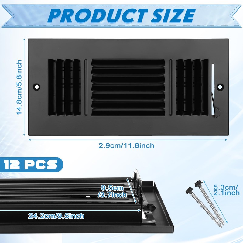 Wesiti 12 Pcs 10 x 4 Inch Ceiling Vent Covers