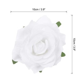 MECCANIXITY 20 Pcs Rose Flower Hair Clips 4 Inch Flower Hair Pins Flower Brooch for Women Hair Accessories White