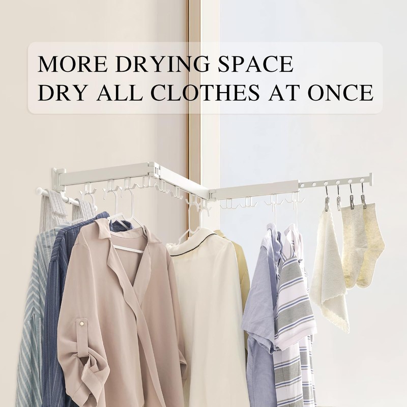 RFOUO Wall Mounted Clothes Drying Rack,Drying Rack Clothing Wall Mount